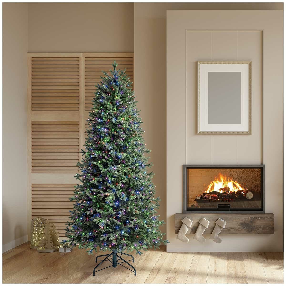 Slimline 1.9m Christmas Tree, Pre-Lit with Dimmable Twinkle LEDs, Timer Remote and Topper Branch — image 2