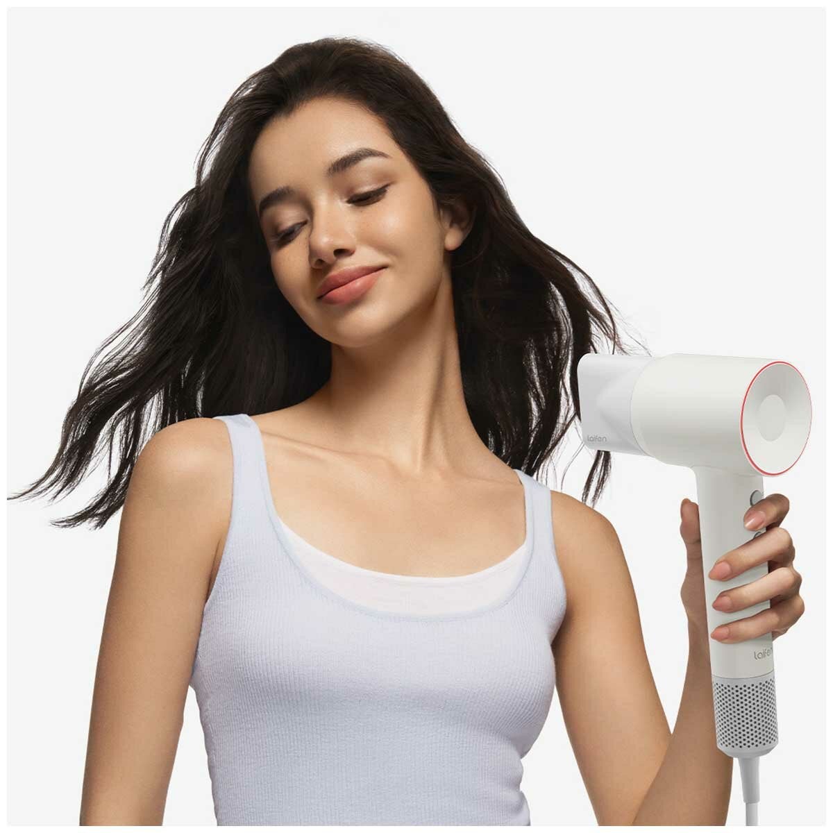 Quiet Ionic Hair Dryer with 108,000 RPM Motor and Magnetic Attachments, Laifen SE 2 White 1HD13GAUWH001 — image 9