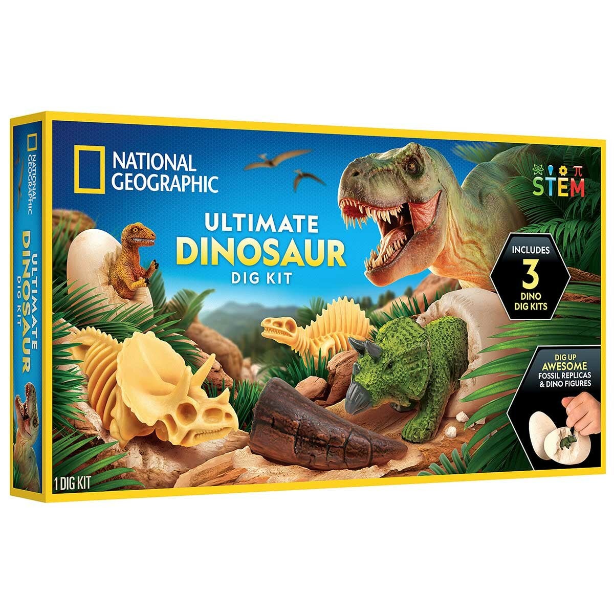 Kids Dino Excavation STEM Set with Three Bricks, Digging Tool and Learning Guide by National Geographic — image 3