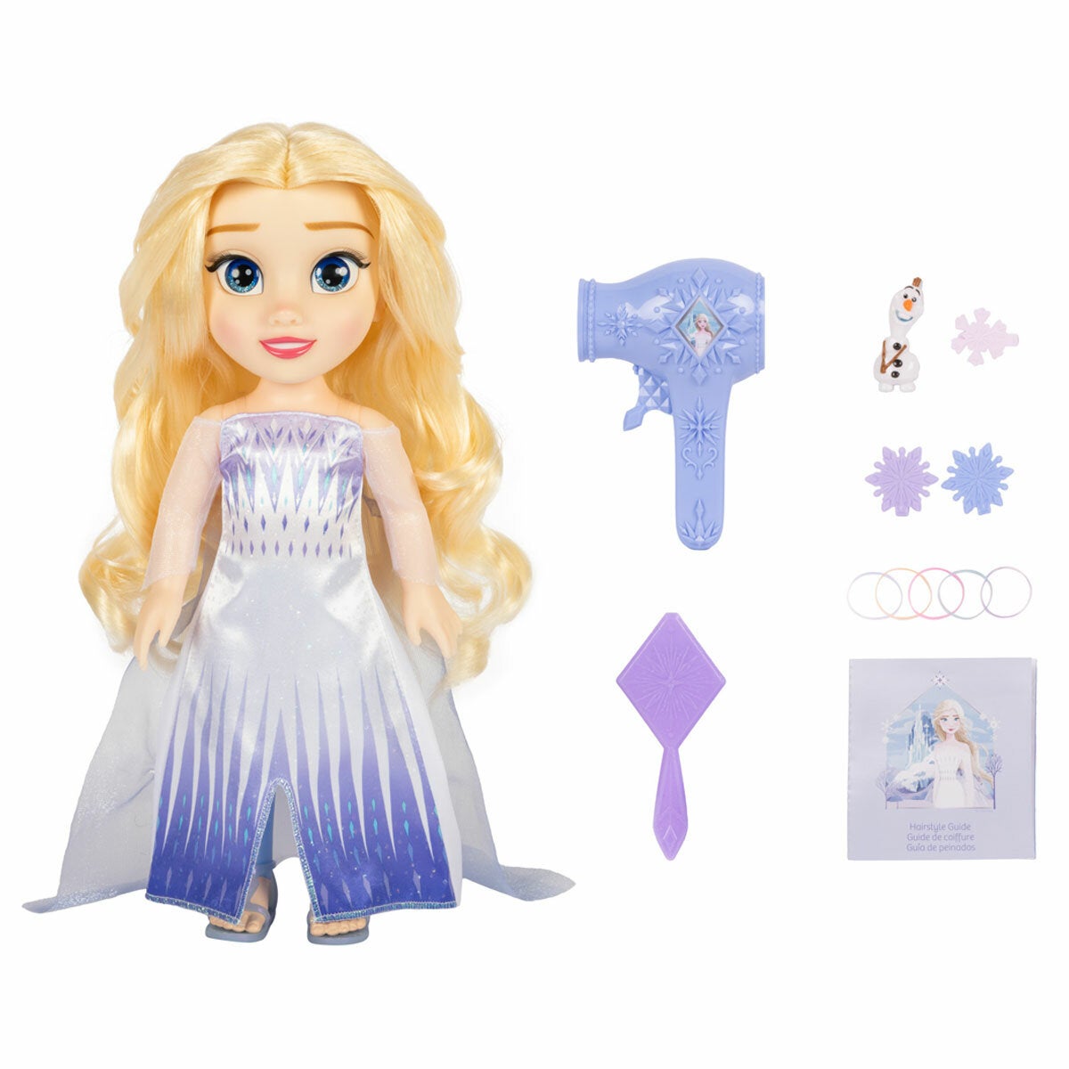 Elsa Hair Styling Doll Set, 14 Inch Doll Plus Toy Hairdryer, Hairbands and Clips from Disney Princess — image 3