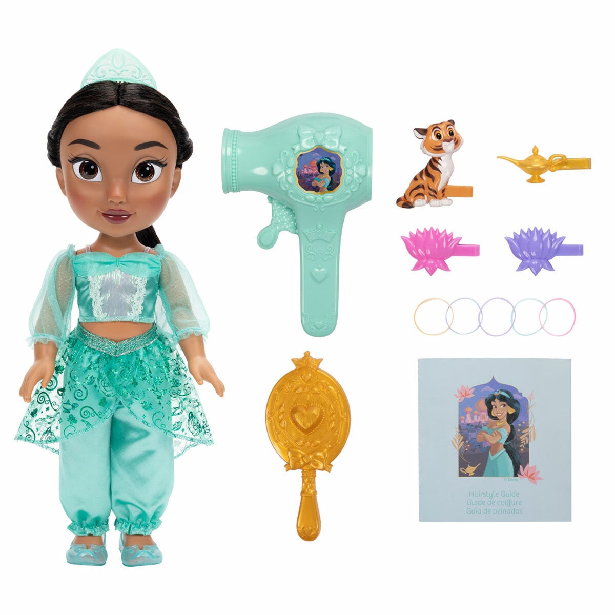 Jasmine Hair Styling Doll Kit with Brush, Clips and Hairbands, Large Disney Princess Doll Assortment — image 3