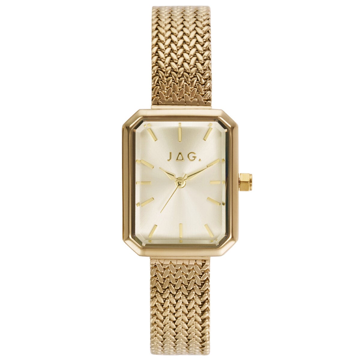 Gold Rectangular Ladies' Watch with Champagne Dial and Adjustable Mesh Bracelet, JAG Balmain J2915A