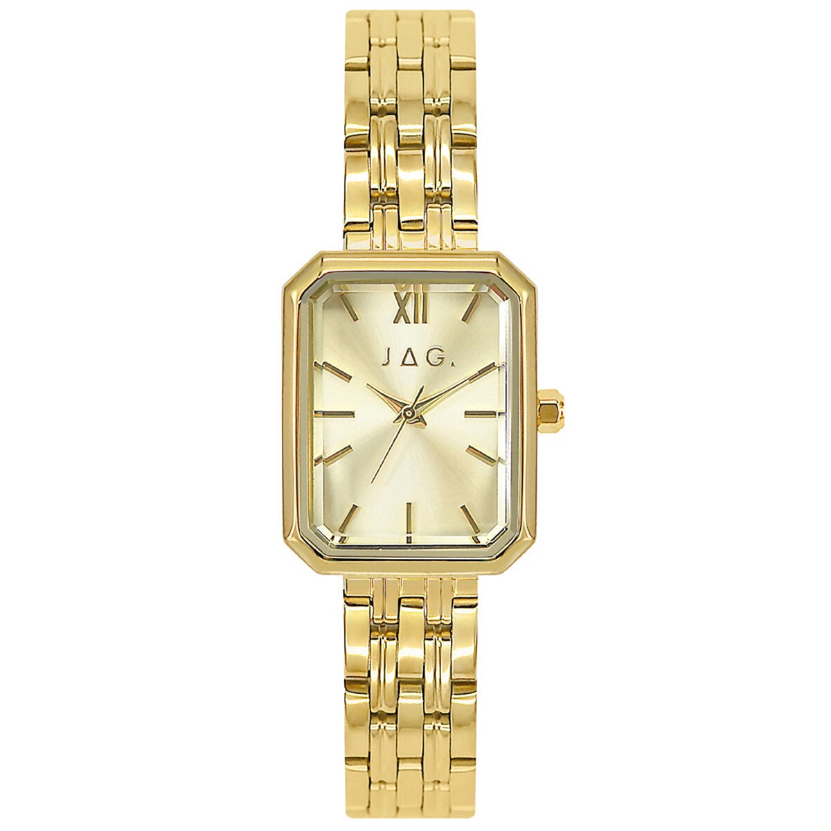 Ladies Analogue Watch with Gold Face and Mineral Crystal in Stainless Steel, JAG Nattai J2973A