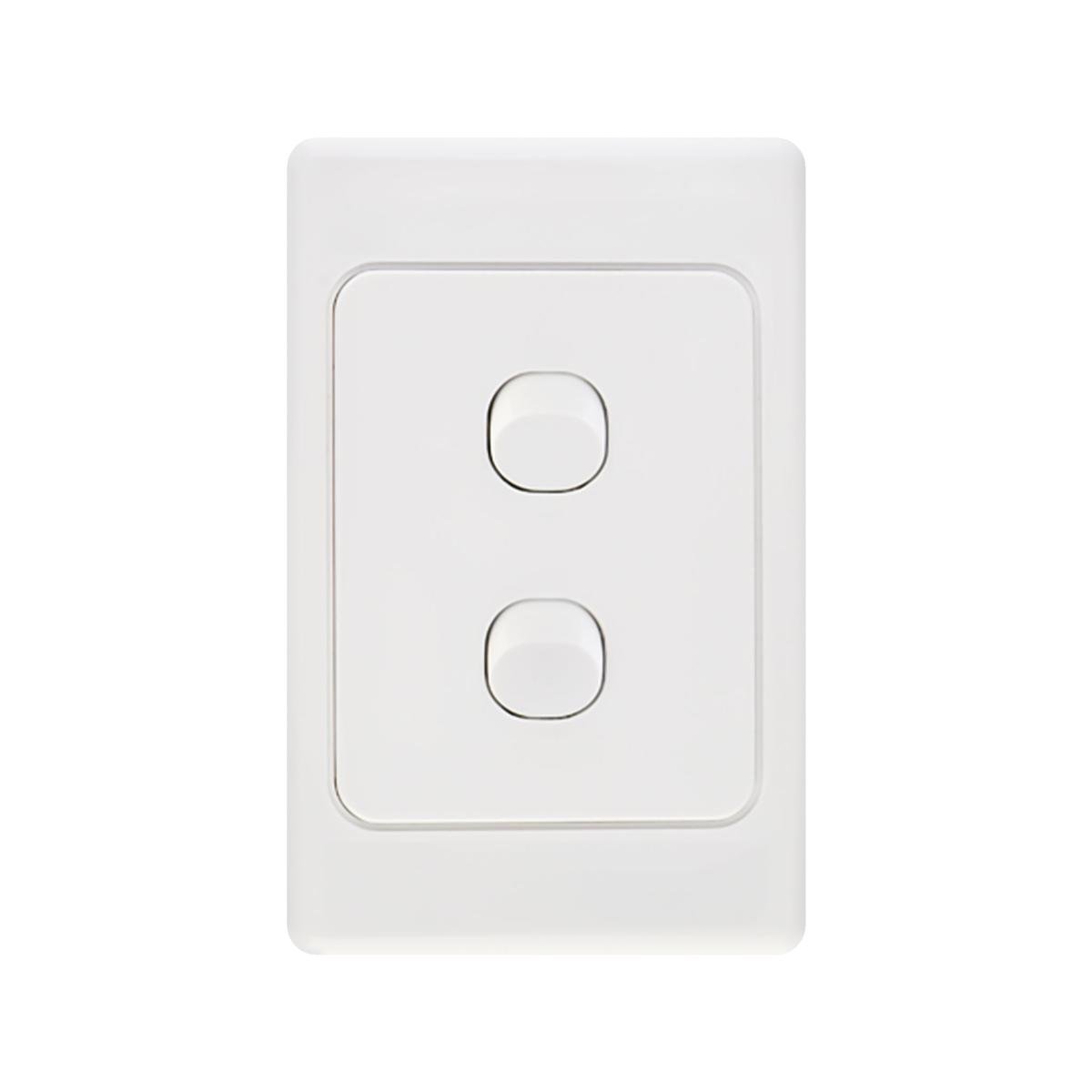 Deta Double Vertical Switch - 2 Gang - Polycarbonate - Indoor Use - SuperSaverAU - view 1