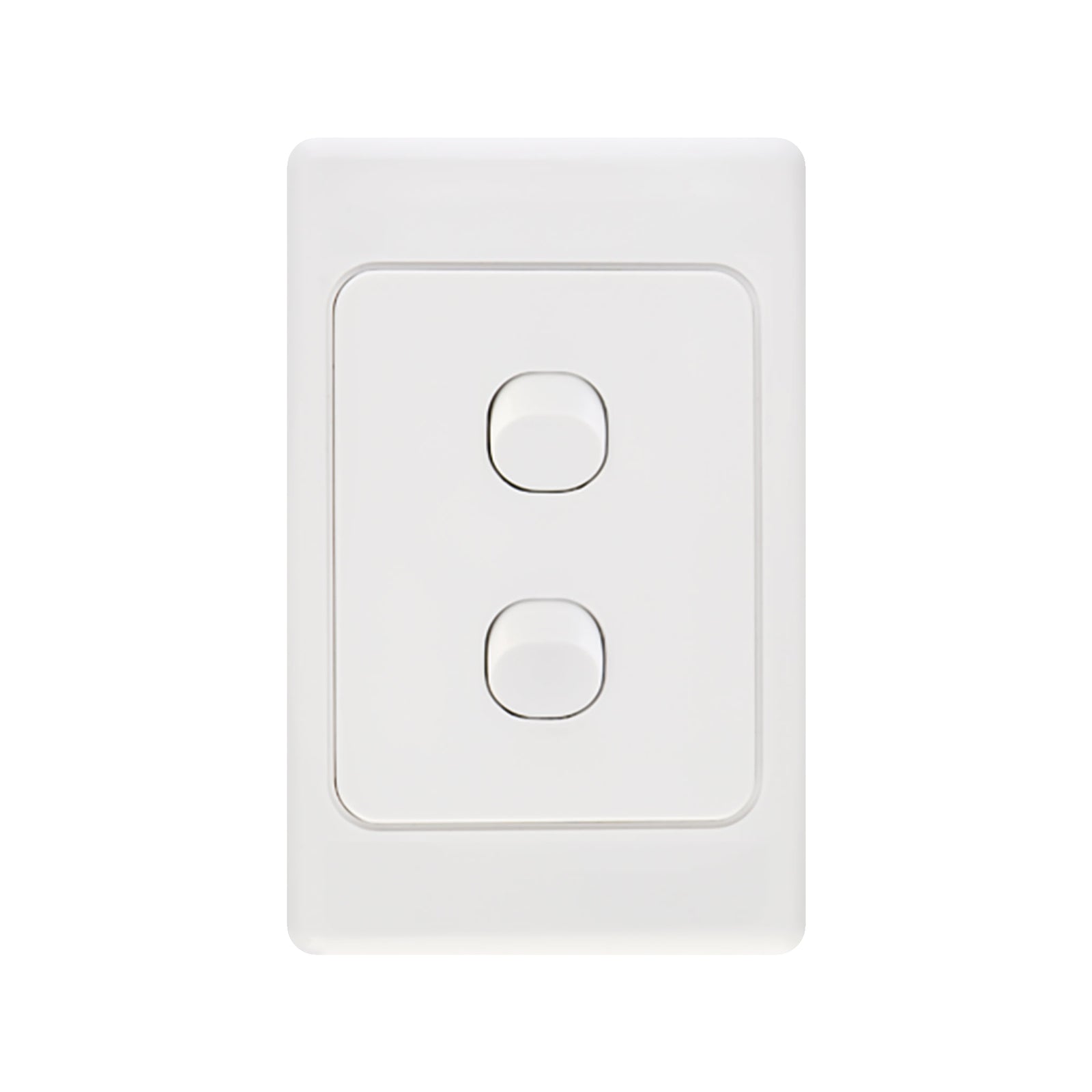 DETA White Double Vertical Light Switch 2 Gang Polycarbonate Indoor