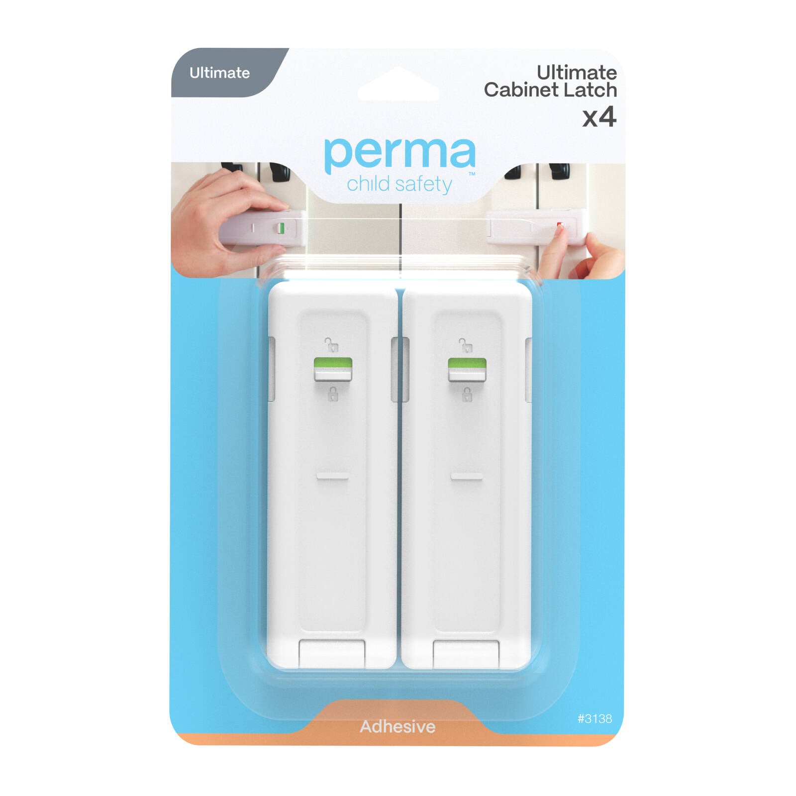 Perma Child Safety Ultimate Cabinet Latch - 4 Pack