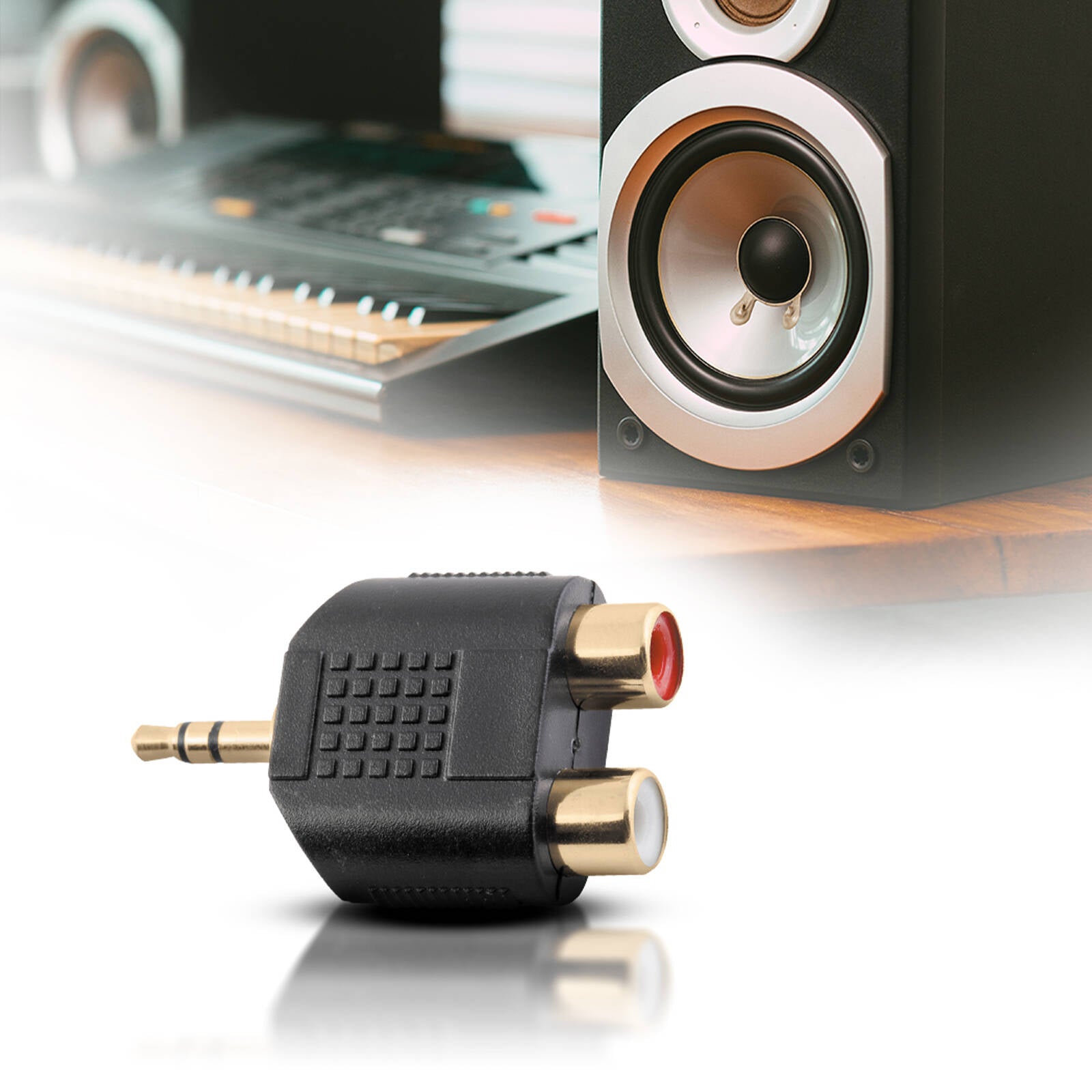 Antsig 3.5mm Plug to Dual RCA Audio Adaptor Indoor