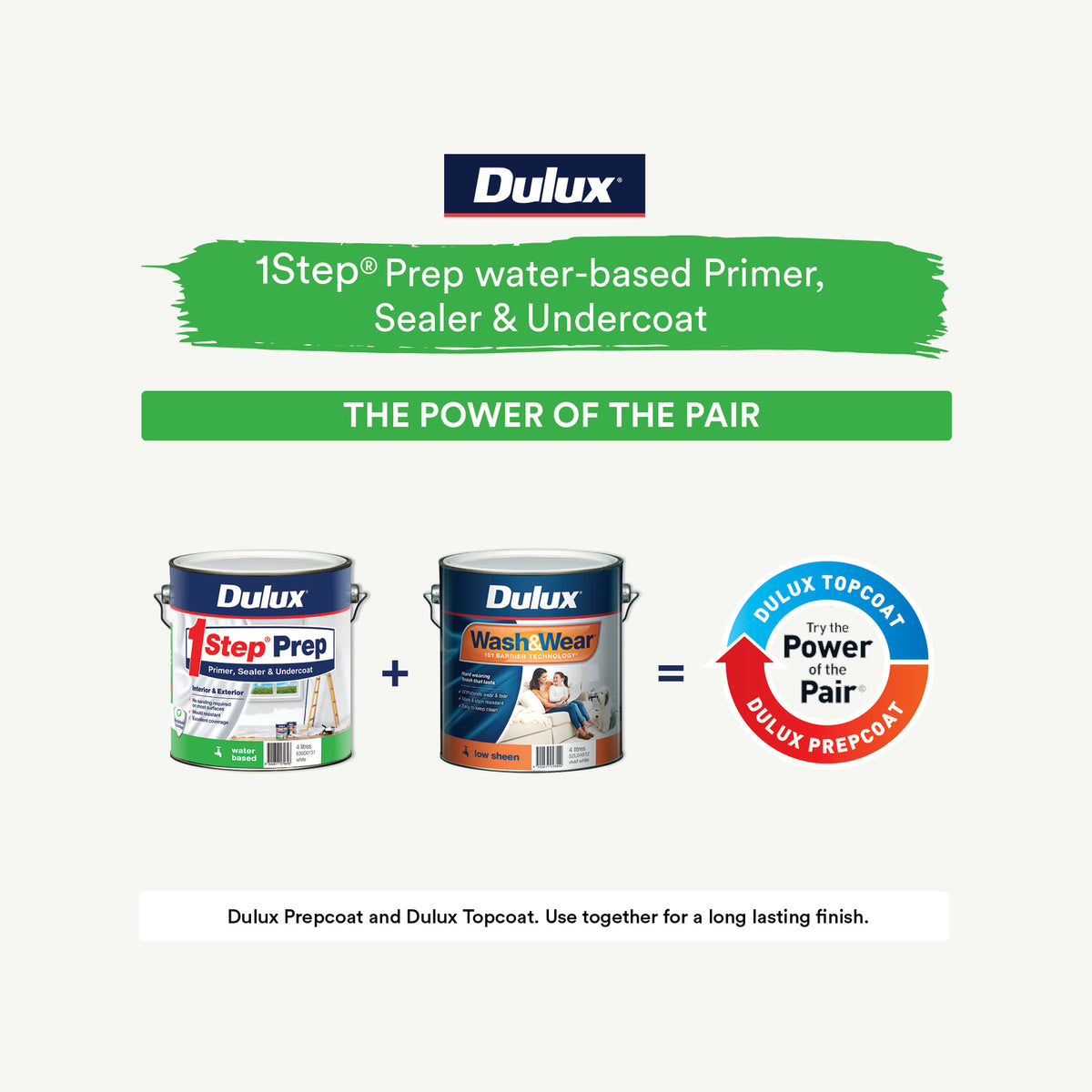 Dulux 1Step Prep Primer Sealer & Undercoat 4L Water-Based Multi-Surface
