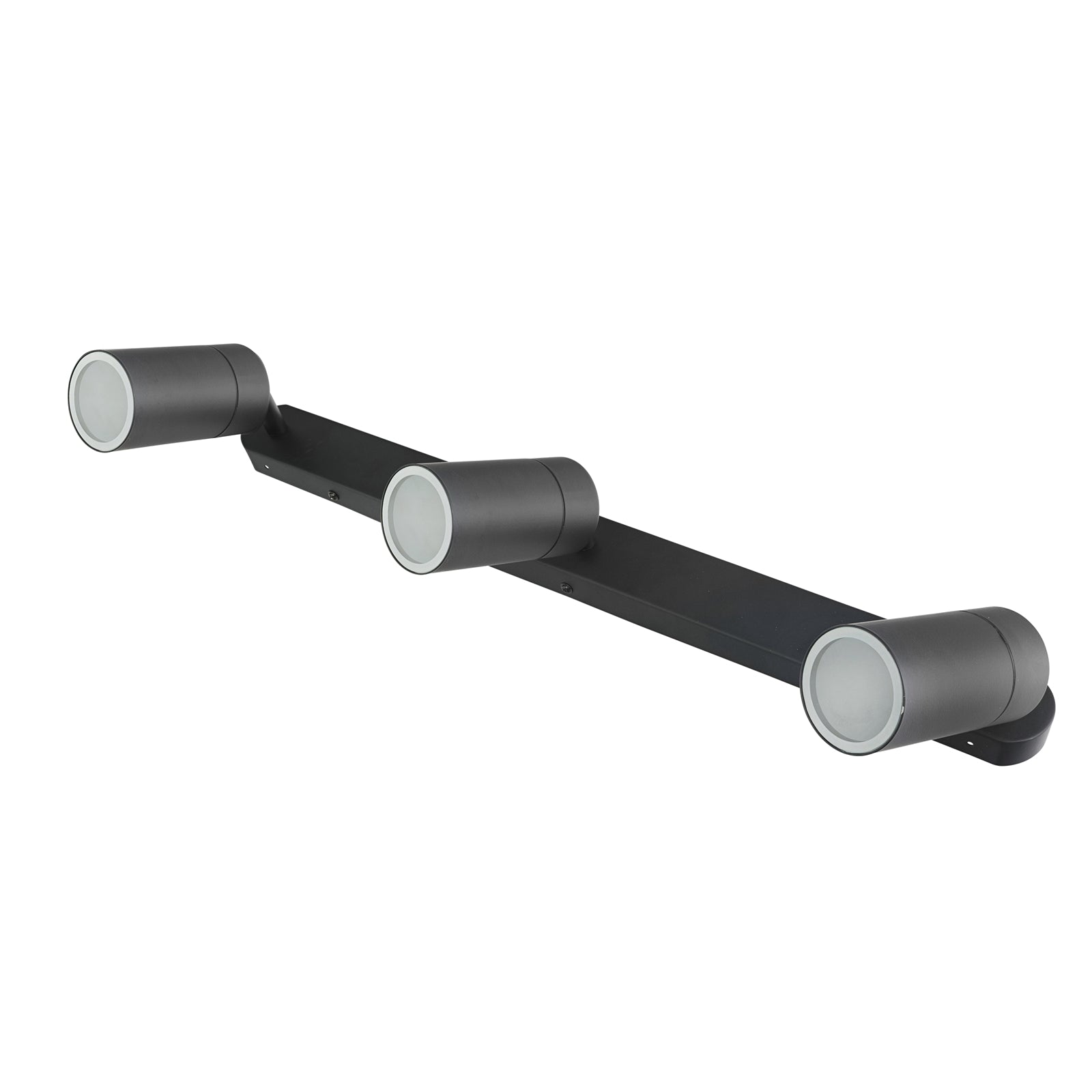 Brilliant Lighting Coolum Triple 27W Black Outdoor Wall Light GU10 Stainless Steel 240V 19838/06