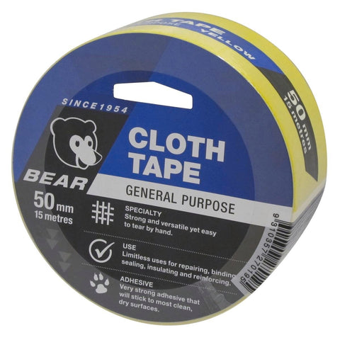 Norton Bear Cloth Tape - 50mm x 15m - Yellow - Strong Adhesive - Flexible - SuperSaverAU - view 1