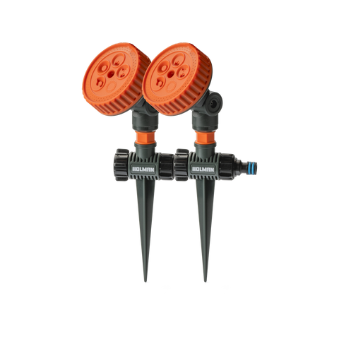 Holman 5 Function Sprinkler on Spike - Twin Pack, 25m Coverage, 12mm Fitting