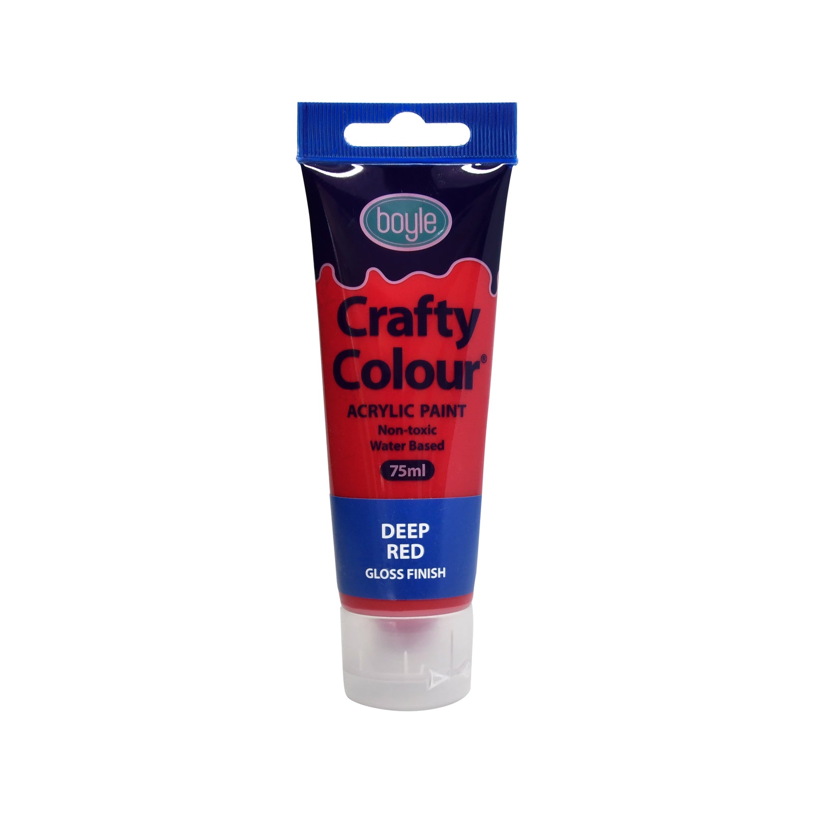 Boyle Crafty Colour Acrylic Paint 75ml Deep Red - Indoor Craft Paint