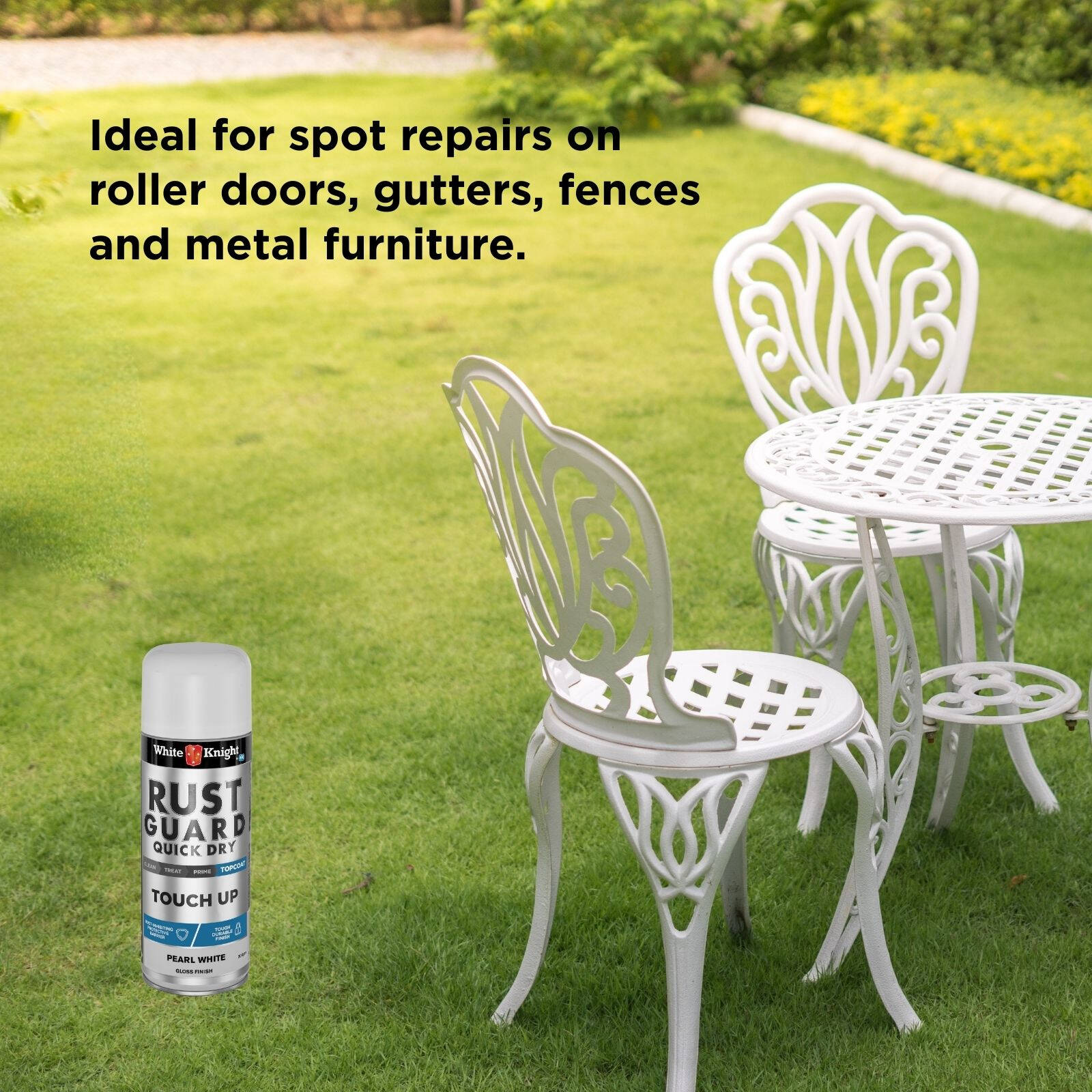 White Knight Rust Guard Pearl White Gloss Touch Up Spray Paint 300g