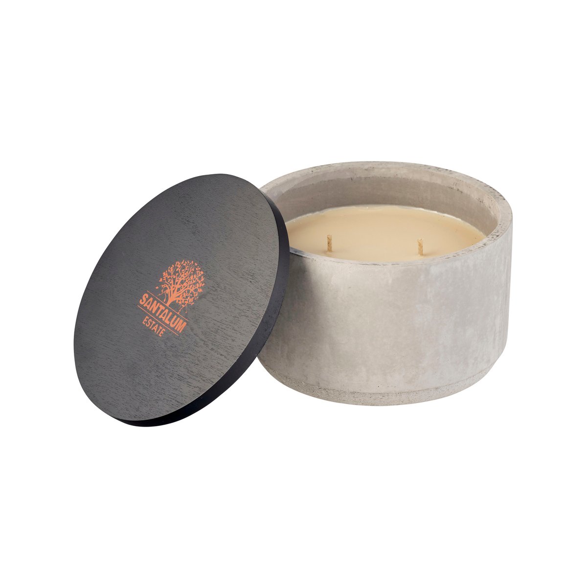 Santalum Estate Sandalwood Citronella Candle Cement Grey Ceramic With Lid