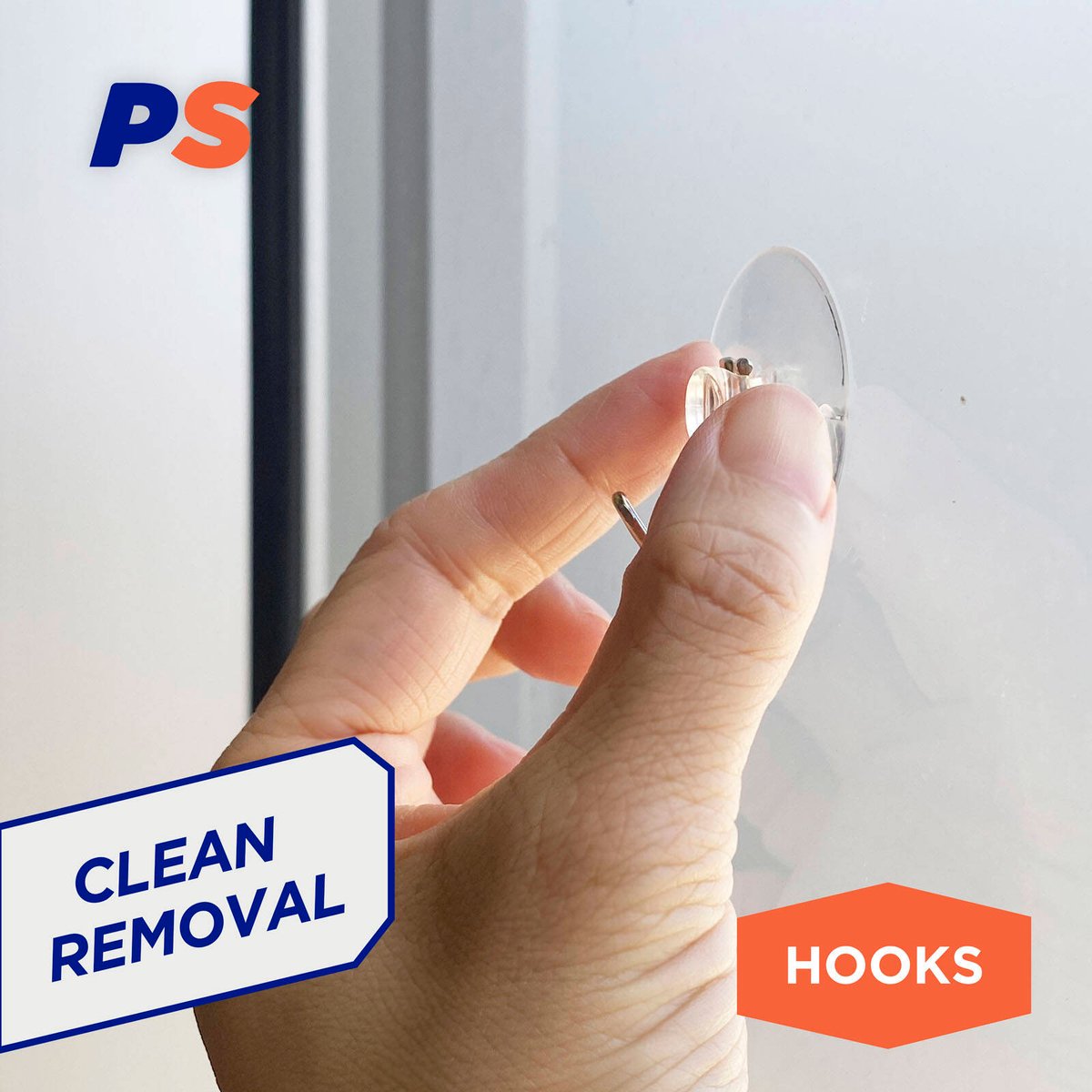 Permastik Medium Suction Hooks - 4 Pack - Clear Plastic - Rental Safe - SuperSaverAU - view 4