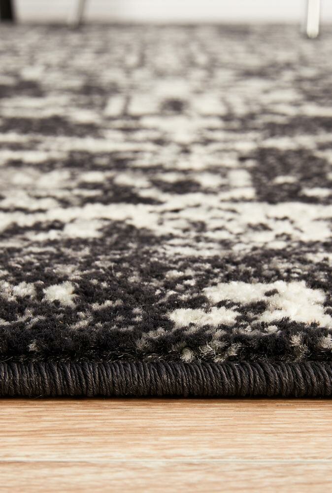 Rug Culture Evoke Large Power Loomed Rug 290x200cm - Charcoal Polypropylene - Jute Weft - EVO253CHAR290X200