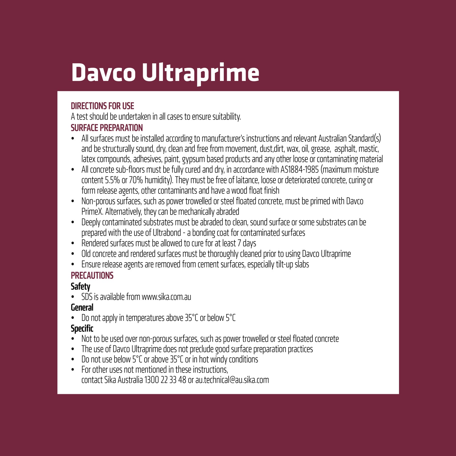 Davco Ultraprime 5L Surface Primer, Blue Acrylic for Tile Adhesive & Waterproofing
