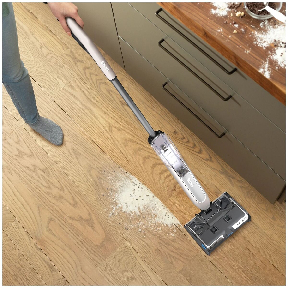 Shark HydroDuo cordless hard floor cleaner - FloorDetect technology, Flex wand, built-in spray, Blue - WW200