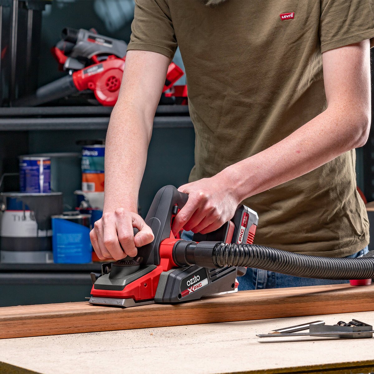 Ozito PXC 18V Brushless 82mm Cordless Planer Skin Only PXBPLS-082