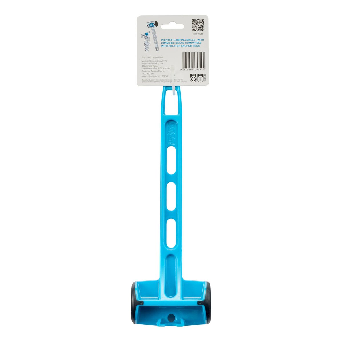 Polytuf Multipurpose Camping Mallet - Lightweight - Durable Polycarbonate - 110mm x 350mm x 300mm - SuperSaverAU - view 2