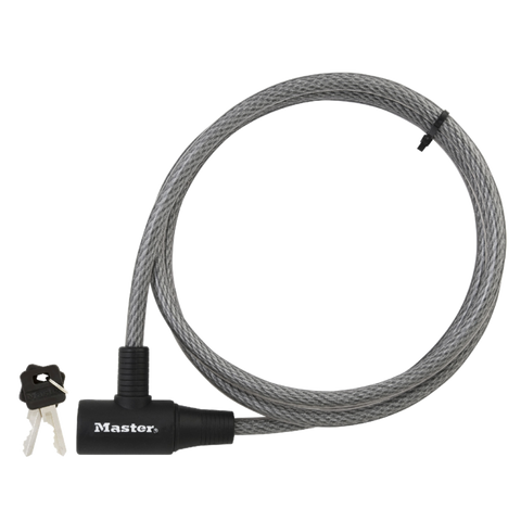 Master Lock 10mm x 1.8m Keyed Cable Lock, Vinyl-Coated Braided Steel