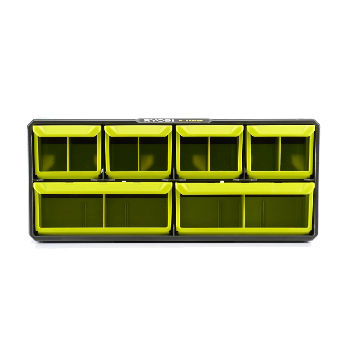 Ryobi Link Small Wall Parts Organiser - 6 Clear Bins - 168mm x 94mm x 394mm - SuperSaverAU - view 1