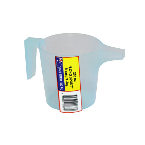 Icon Plastics Long Spout Measure Jug 250ml - Translucent Blue Polypropylene