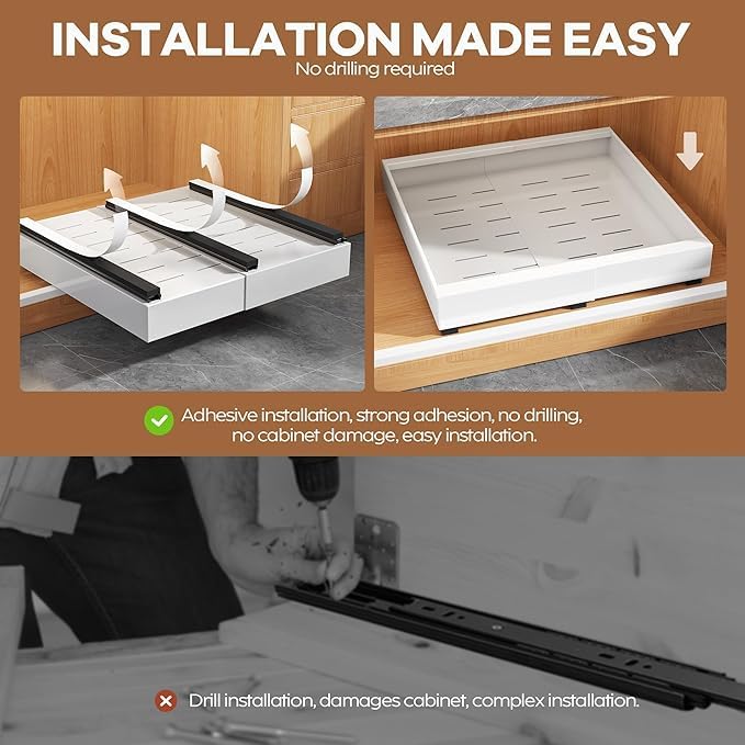 Expandable Pull-Out Cabinet Organiser 12-20" - 2 Pack