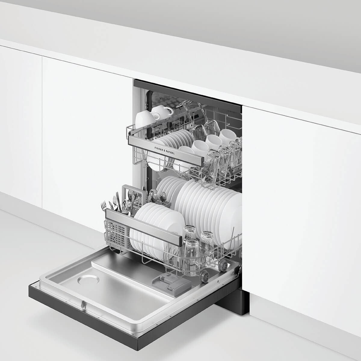 Fisher & Paykel Series 5 Dishwasher - 15 Place Settings, Black Stainless Steel, Sanitise - DW60FC1B2