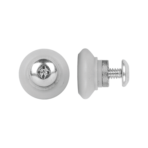 Rolltrak 18mm White Acetal V Roller with Screw, Security Screen Door