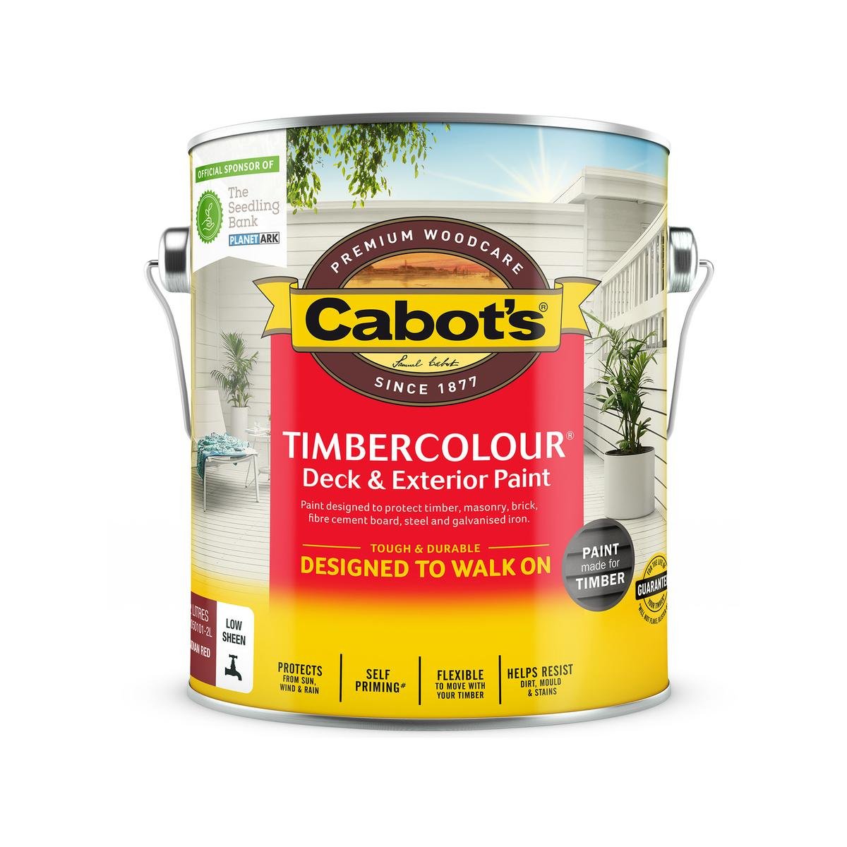 Cabot S Deck and Exterior Paint - 2L - Indian Red - Water Based - UV Protection - SuperSaverAU - view 1