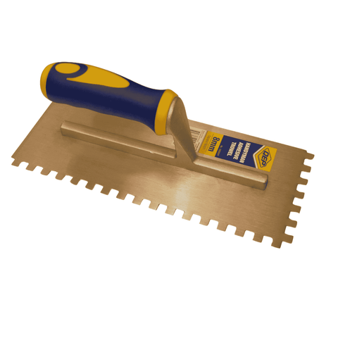 QEP Handyman Adhesive Trowel 8mm Square Notch Carbon Steel Polymer Handle