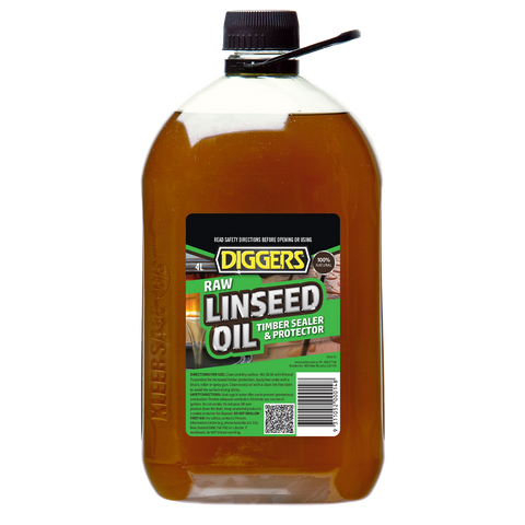 DIGGERS 4L Raw Linseed Timber Oil 100% Linseed