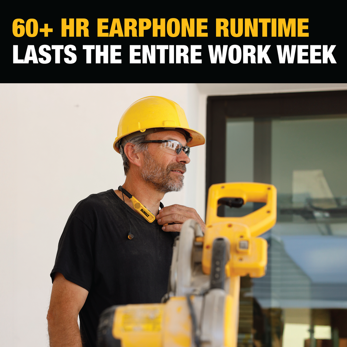 Dewalt 2 in 1 Neckband Headphones Open Ear Speakers - 60+ Hours Battery Life - IP56 Water Resistant - SuperSaverAU - view 3