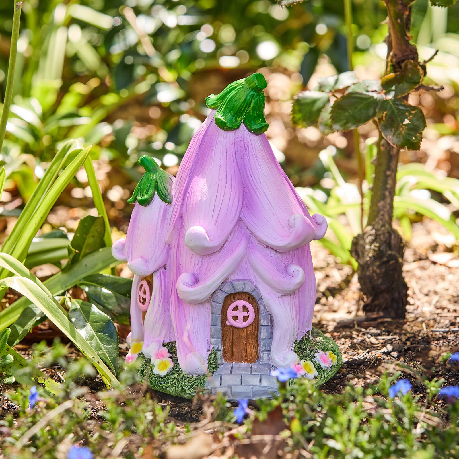 Northcote Pottery Purple Fairy House Statue