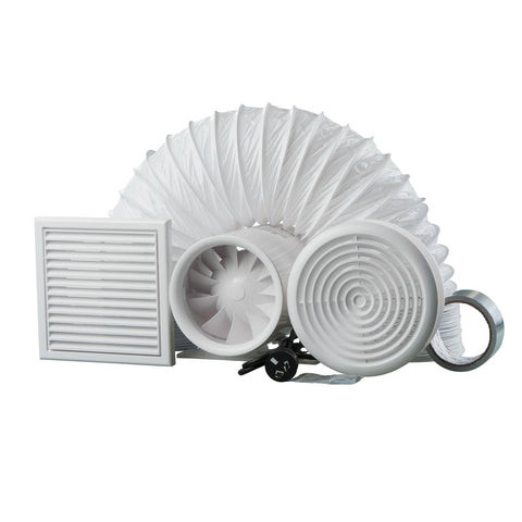 Blauberg 150mm Ducto Ultra Quiet Inline Exhaust Fan Kit - 150mm ABS Plastic - High Airflow - SuperSaverAU - view 1