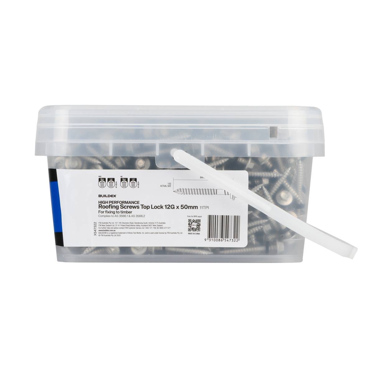 Buildex 12g x 50mm Class 4 Roofing Screws - 1000 Pack - Corrosion Resistant - SuperSaverAU - view 2