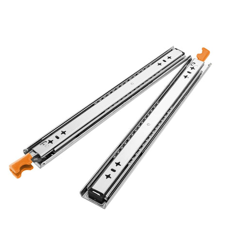 Heavy Duty Locking Drawer Slide - 450-900mm - 125kg Load, Full Extension, Zinc Coated Steel, Lock In and Lock Out