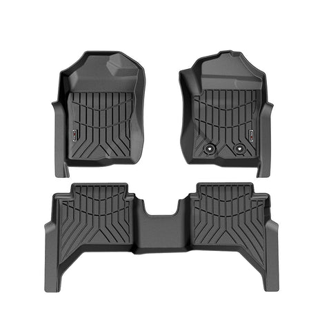 Custom Fit Car Floor Mats for Ford Ranger Next Gen 2023 Onwards - Black - Laser Measured TPE, Raised Edge, Front Pair