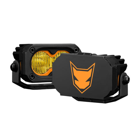 LED Pod Lights 3 Inch 2 Pack - Rectangle - 4052 Lumens, Spot and Flood Lens Covers, IP68, Die Cast Aluminium, 5000K