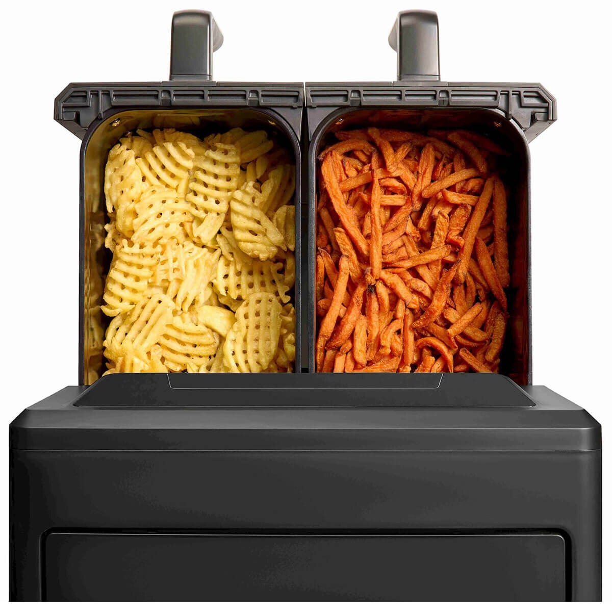 Cuisinart AirView Dual Basket Air Fryer 10.4L - Black - Viewing Windows, Sync Cooking - AFD-10XBLXA