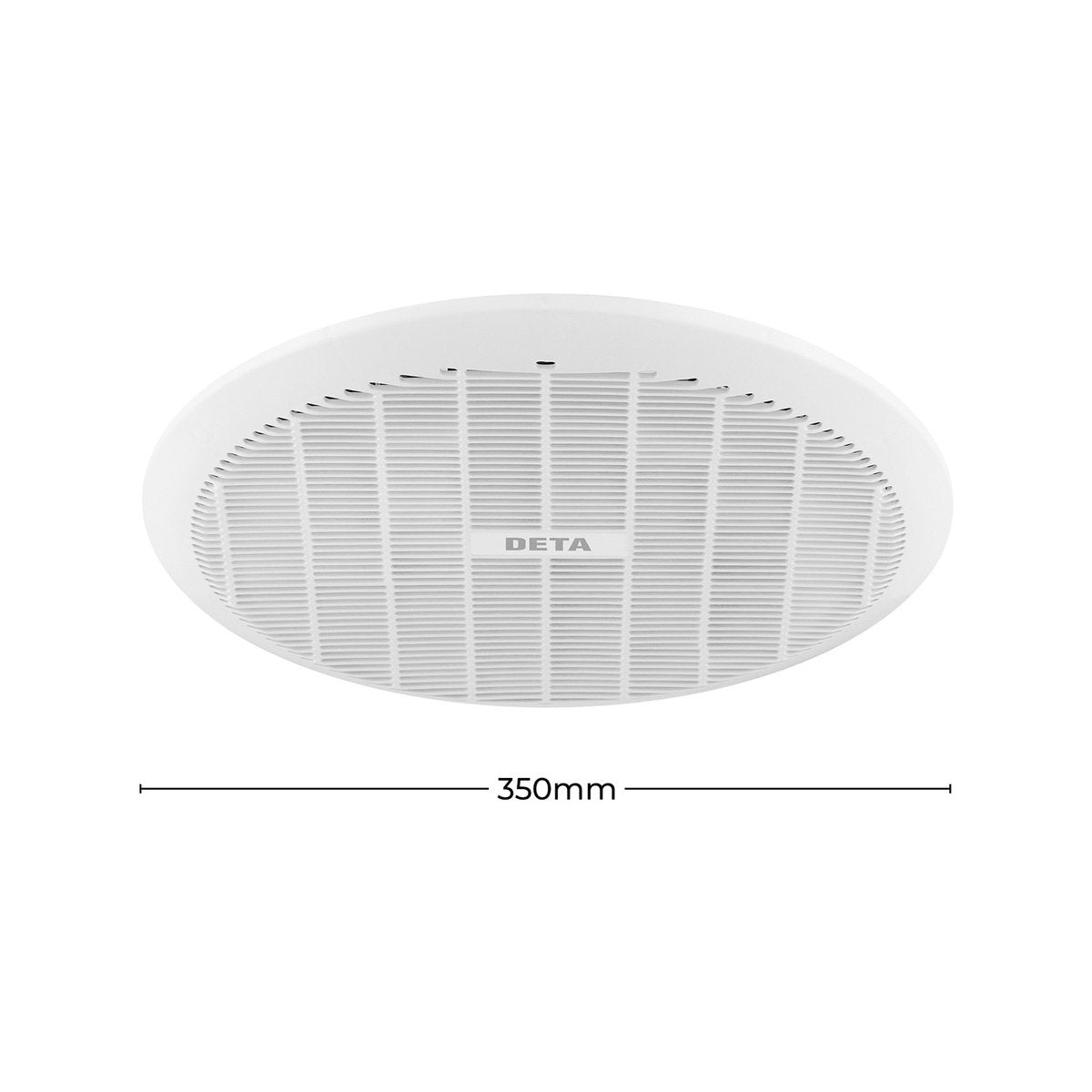 DETA 250mm White Ball Bearing Ceiling Exhaust Fan - 430m3/hr, 38W, DEX250
