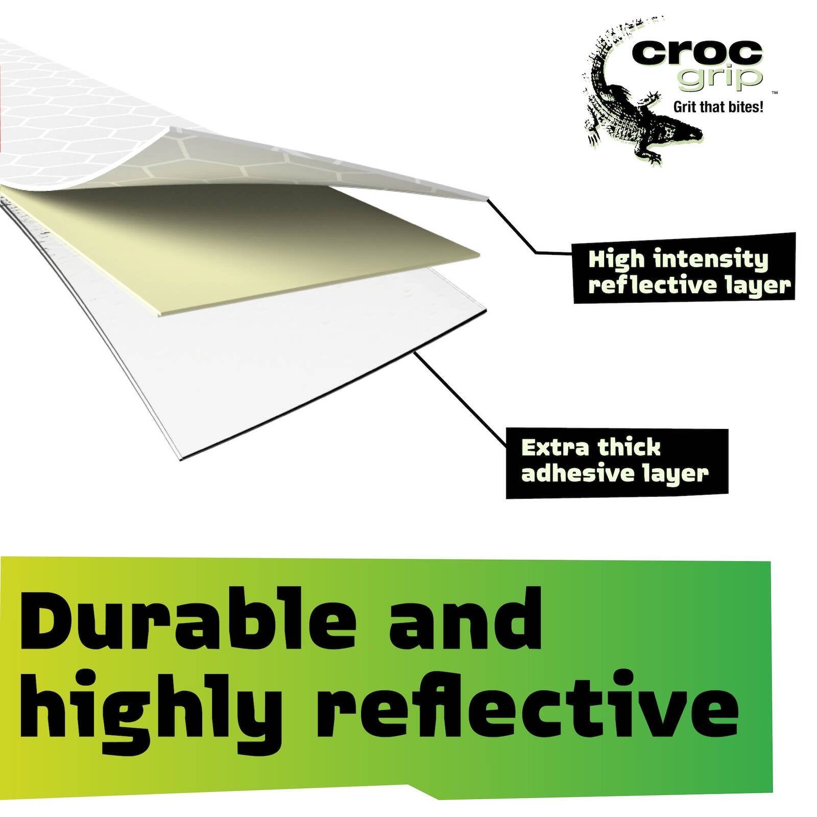 Croc Grip 10m x 50mm White Reflective Safety Tape