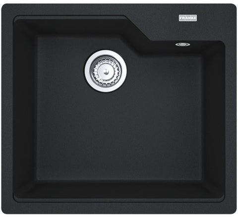 Franke Urban Fragranite 560mm single bowl topmount sink - Matte Black, hidden overflow - UBG610-56MB