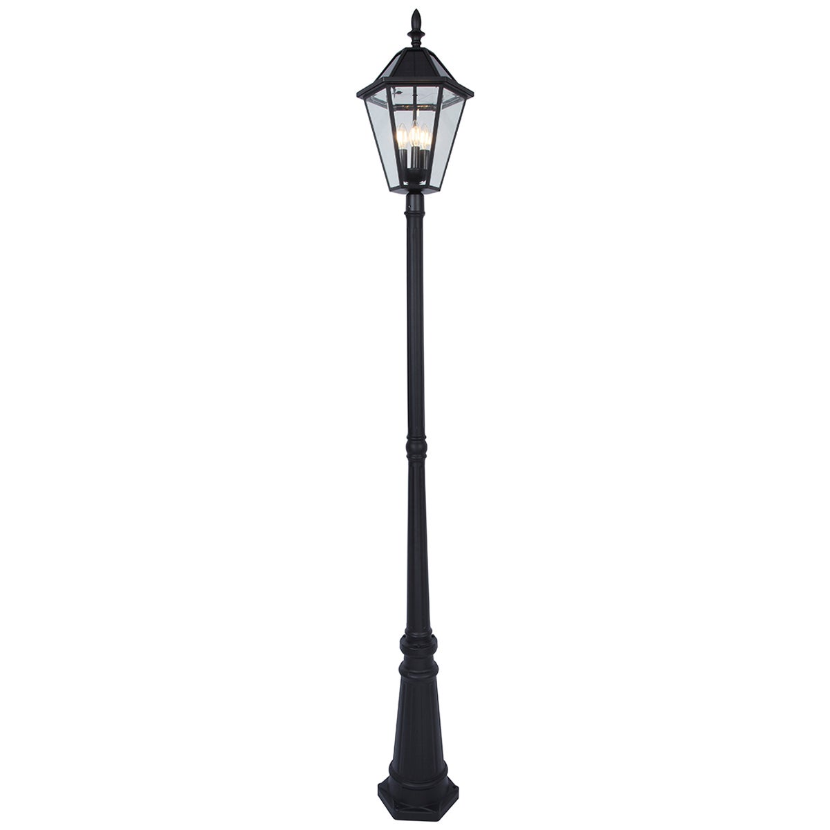 Lutec Solar Powered Garden Post Lantern LED Outdoor Lighting 12513LE-SL