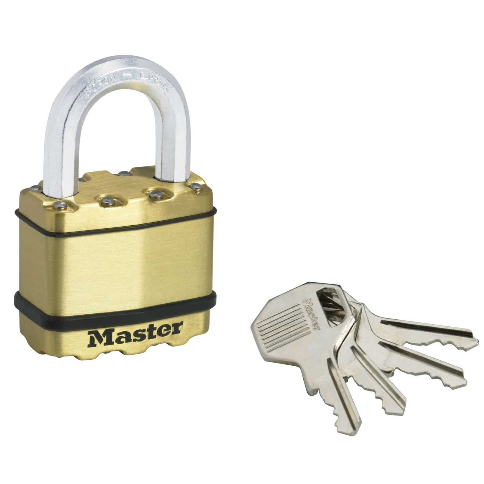 Master Lock 50mm Excell Padlock - Laminated Steel, Octagonal Boron Shackle
