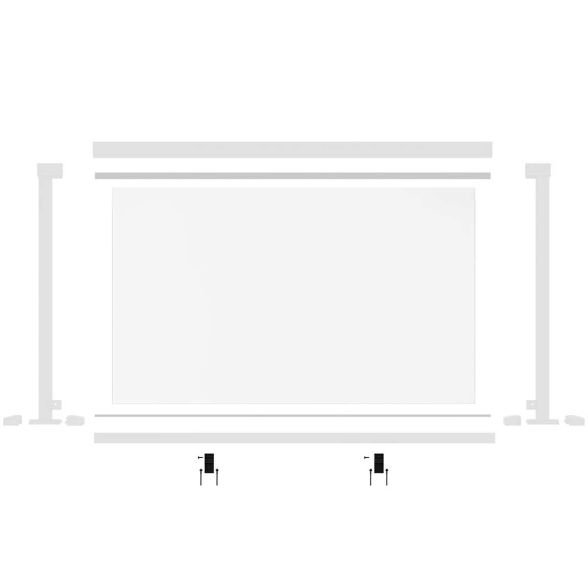 PEAK Black Aluminium Deck Balustrade Heavy Duty Base Rail Support 2 Pack