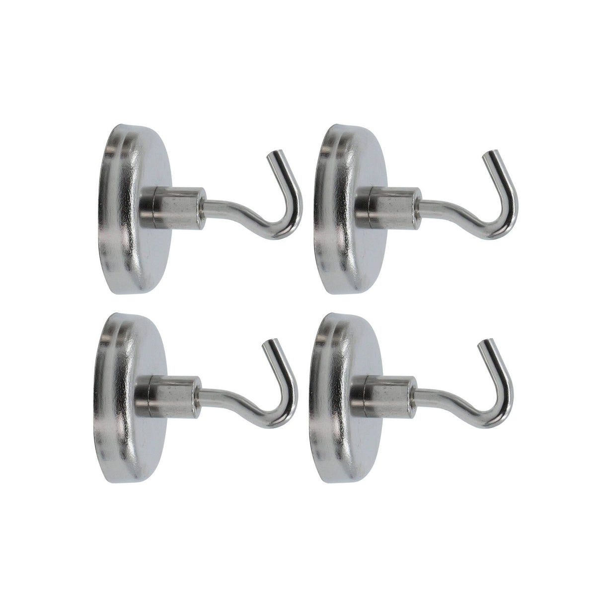 Everhang 35mm Ferrite Magnetic Hook 4 Pack - Silver