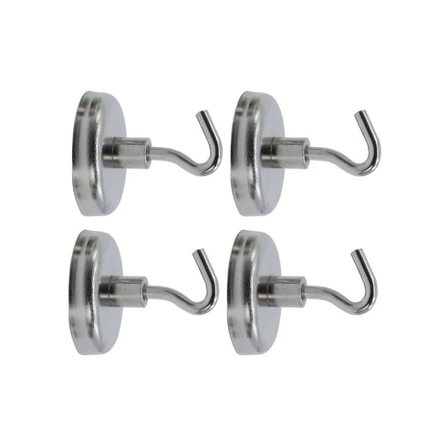 Everhang 35mm Ferrite Magnetic Hook 4 Pack - Silver