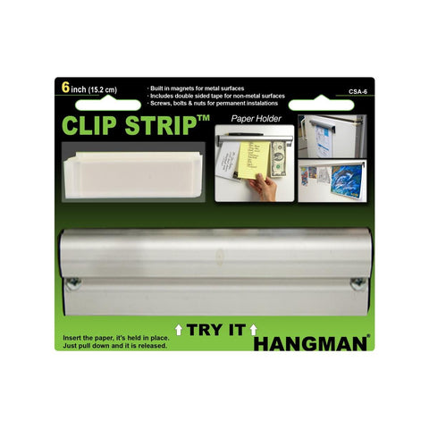 Hangman 6" Clip Strip Picture Hanger 6 Pack Brushed Aluminium